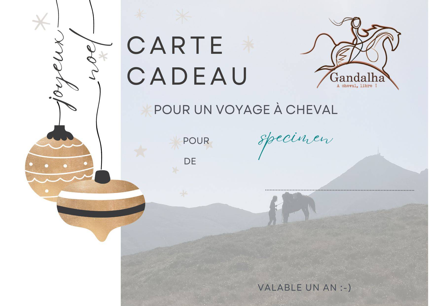 carte cadeau randonnée à cheval- Gandalha voyage